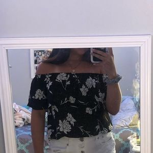 Cute floral off the shoulder top